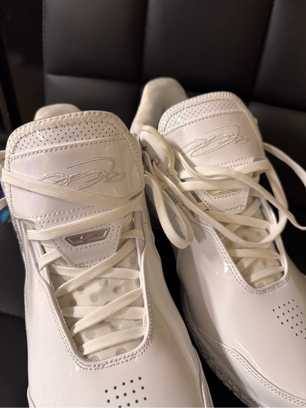 Nike Zoom LeBron NXXT Gen All-White Patent Leather Sneakers - Picture 2 of 7